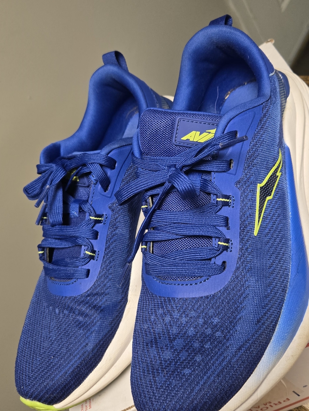 Avia Men's Royal Blue Athletic Running Shoes with Neon Yellow Accents
